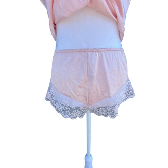 Maidenform Women's Satin Shorts Chantilly Lace Camisole Pink Vintage Size 5/36 - Picture 4 of 9